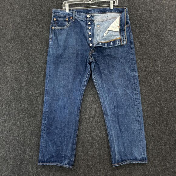 Vintage Levis 501 Jeans Men's 40x30 Blue Dark Wash Straight Leg Button Fly - Picture 1 of 14